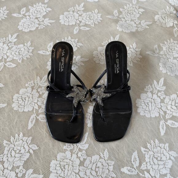 Via Spiga Shoes - Via Spiga Rhinestone Starfish Kitten Heels Size 8